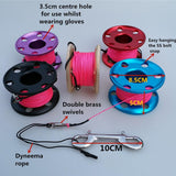 Maxbell Scuba Diving Finger Spool Reel, Nylon Line&Double Ended Bolt Snap Purple 20m