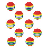 Maxbell 10Pcs Rainbow Soft Foam Sponge Golf Balls Swing Practice Training Aids 38mm