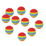 Maxbell 10Pcs Rainbow Soft Foam Sponge Golf Balls Swing Practice Training Aids 38mm