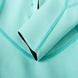 Maxbell Women Neoprene Sleeve Wetsuit Front Zip Diving Bikini Suit Light Blue   XL