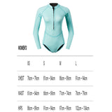 Maxbell Women Neoprene Sleeve Wetsuit Front Zip Diving Bikini Suit Light Blue   XL