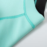 Maxbell Women Neoprene Sleeve Wetsuit Front Zip Diving Bikini Suit Light Blue   XL