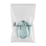 Maxbell Women Neoprene Sleeve Wetsuit Front Zip Diving Bikini Suit Light Blue   S