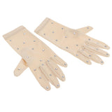 Maxbell Elastic Girls Gloves with Rhinestones for Ice Figure Skating Competition S