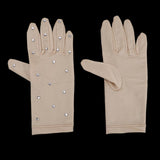 Maxbell Elastic Girls Gloves with Rhinestones for Ice Figure Skating Competition XL