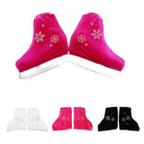 Maxbell 2pcs Ice Skate Boot Covers Protector for Figure Skating Velvet White-S