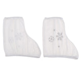 Maxbell 2pcs Ice Skate Boot Covers Protector for Figure Skating Velvet White-L