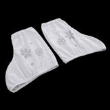 Maxbell 2pcs Ice Skate Boot Covers Protector for Figure Skating Velvet White-L
