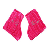 Maxbell 2pcs Ice Skate Boot Covers Protector for Figure Skating Velvet Rose Red-S