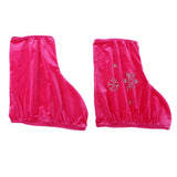 Maxbell 2pcs Ice Skate Boot Covers Protector for Figure Skating Velvet Rose Red-M