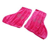 Maxbell 2pcs Ice Skate Boot Covers Protector for Figure Skating Velvet Rose Red-M