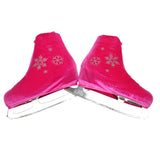 Maxbell 2pcs Ice Skate Boot Covers Protector for Figure Skating Velvet Rose Red-L