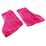Maxbell 2pcs Ice Skate Boot Covers Protector for Figure Skating Velvet Rose Red-L