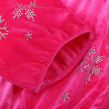 Maxbell 2pcs Ice Skate Boot Covers Protector for Figure Skating Velvet Rose Red-XL