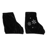 Maxbell 2pcs Ice Skate Boot Covers Protector for Figure Skating Velvet Black-M