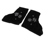 Maxbell 2pcs Ice Skate Boot Covers Protector for Figure Skating Velvet Black-L