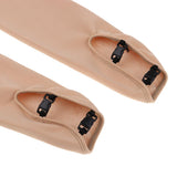 Maxbell Ice Figure Stocking Girls Suntan OverBoot Footed Skating Tights Overboots S