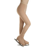 Maxbell Ice Figure Stocking Girls Suntan OverBoot Footed Skating Tights Overboots M