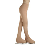 Maxbell Ice Figure Stocking Girls Suntan OverBoot Footed Skating Tights Overboots M