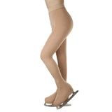 Maxbell Ice Figure Stocking Girls Suntan OverBoot Footed Skating Tights Overboots M