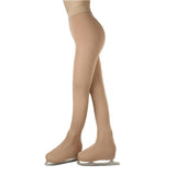 Maxbell Ice Figure Stocking Girls Suntan OverBoot Footed Skating Tights Overboots M