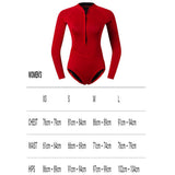 Maxbell Women Neoprene Sleeve Wetsuit Front Zip Diving Bikini Suit Red      L