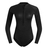 Maxbell Women Neoprene Sleeve Wetsuit Front Zip Diving Bikini Suit Black  XS