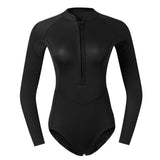 Maxbell Women Neoprene Sleeve Wetsuit Front Zip Diving Bikini Suit Black  S