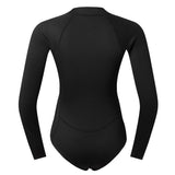 Maxbell Women Neoprene Sleeve Wetsuit Front Zip Diving Bikini Suit Black  S