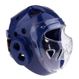 Maxbell Taekwondo Helmet Boxing Karate Head Guard Gear Face Protector Mask Blue XL