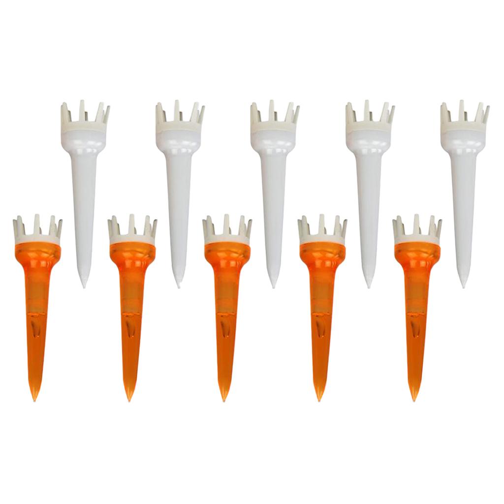 Maxbell 10pcs Premium PE Plastic Golf Tees Crown Claw Tee Replacement Assorted 50mm