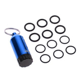 Maxbell Mini Scuba Diving Tank with 12 O Rings and Brass Pick Dive Key Chain Blue