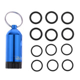 Maxbell Mini Scuba Diving Tank with 12 O Rings and Brass Pick Dive Key Chain Blue