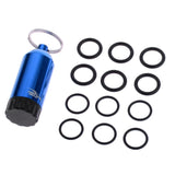 Maxbell Mini Scuba Diving Tank with 12 O Rings and Brass Pick Dive Key Chain Blue