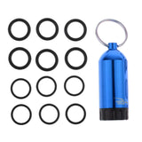 Maxbell Mini Scuba Diving Tank with 12 O Rings and Brass Pick Dive Key Chain Blue