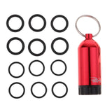 Maxbell Mini Scuba Diving Tank with 12 O Rings and Brass Pick Dive Key Chain Red