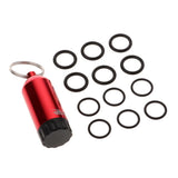 Maxbell Mini Scuba Diving Tank with 12 O Rings and Brass Pick Dive Key Chain Red