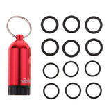 Maxbell Mini Scuba Diving Tank with 12 O Rings and Brass Pick Dive Key Chain Red