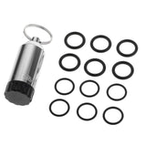 Maxbell Mini Scuba Diving Tank with 12 O Rings and Brass Pick Dive Key Chain Silver