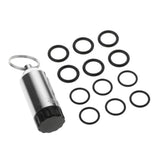 Maxbell Mini Scuba Diving Tank with 12 O Rings and Brass Pick Dive Key Chain Silver