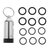 Maxbell Mini Scuba Diving Tank with 12 O Rings and Brass Pick Dive Key Chain Silver