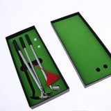 Maxbell Golf Pen Set Mini Desktop Golf Game Putting Green Flag Ballpoint Pens Red