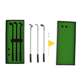 Maxbell Golf Pen Set Mini Desktop Golf Game Putting Green Flag Ballpoint Pens Yellow