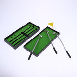 Maxbell Golf Pen Set Mini Desktop Golf Game Putting Green Flag Ballpoint Pens Yellow