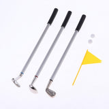 Maxbell Golf Pen Set Mini Desktop Golf Game Putting Green Flag Ballpoint Pens Yellow