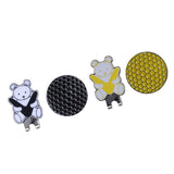 Maxbell Golf Hat Clip with Detachable Magnetic Golf Ball Marker Bear Pattern Black