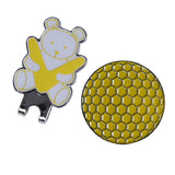 Maxbell Golf Hat Clip with Detachable Magnetic Golf Ball Marker Bear Pattern Yellow