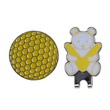 Maxbell Golf Hat Clip with Detachable Magnetic Golf Ball Marker Bear Pattern Yellow