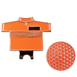 Maxbell Golf Hat Clip with Detachable Magnetic Golf Ball Marker Shirt Design Orange