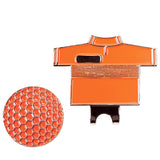 Maxbell Golf Hat Clip with Detachable Magnetic Golf Ball Marker Shirt Design Orange